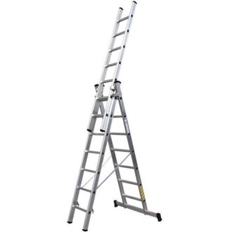 cofan Cofan - Escalera Aluminio Triple 9 Pelda&ntilde;os 2,50 + 2,50 + 2,50 M