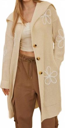 Pinch Design Hannah Wide Collared Cardigan In Cream