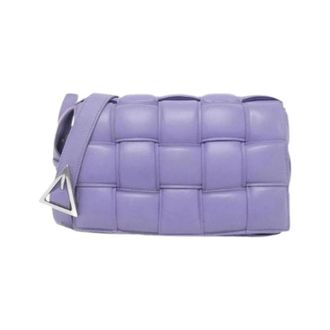 Bottega Veneta Pre-owned Lamb Shoulder Bag - Dames - Pre-owned - Paars - Maat: ONE Size Leer
