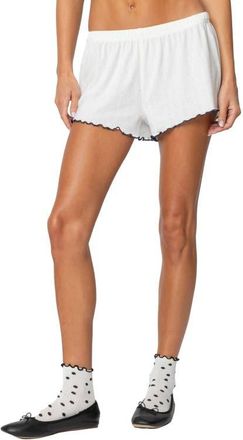 Edikted Chelsey Pointelle Shorts in White at Nordstrom, Size X-Small