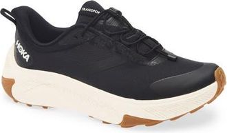 Hoka One One Transport 2 Waterproof Sneaker in Black /Alabaster at Nordstrom, Size 5.5