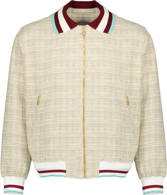 Dr&ocirc;le de Monsieur Trackjacket Tweed - Heren - Bomber jackets - Beige - S - Tweed - Jassen