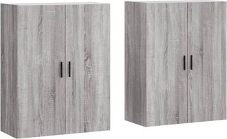 vidaXL Wall Mounted Cabinets 2 pcs Grey Sonoma 69.5x34x90 cm vidaXL