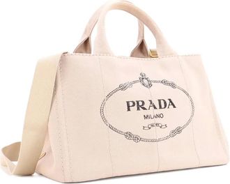 Prada Canapa canvas grote shopper - Beige