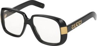 Gucci Square Zonnebril - unisex - Brillen - Zwart - 51 MM - Accessoires