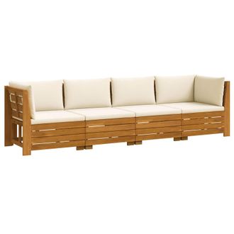 vidaXL Conjunto De Sof&aacute;s De Exterior Con Coj&iacute;n 4 Pieza Marr&oacute;n Vidaxl