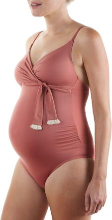 Cache Coeur Manitoba One-Piece Maternity/Nursing Swimsuit in Dusty Rose at Nordstrom, Size Xx-Large
