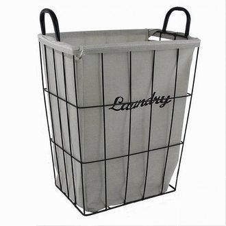 Trade Shop Trade Shop - Cesto Contenitore Porta Biancheria In Tessuto Struttura In Metallo Bagno 10633