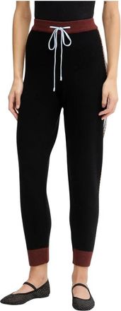 Never Fully Dressed Broek met trekkoord en palmboomprint - Dames - Sweatpants - Zwart - XS - Polyester - Broeken