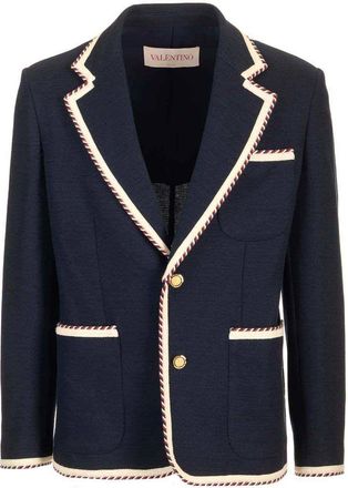 Valentino Garavani Single-Breasted Jacket In Cotton Jersey