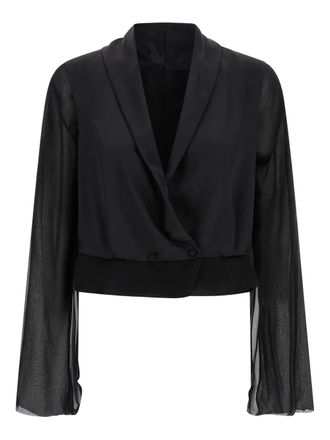 Alberta Ferretti V-neck silk blouse - Black