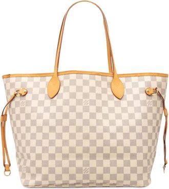 Louis Vuitton Borsa tote Neverfull MM in tela Damier Azur 2012 - Bianco