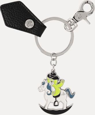 Vivienne Westwood Rocking Horse Teddy Keyring Metal Black-pu-grain One Size Unisex
