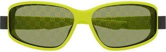 Gucci GG2011S002 Geometric Full Rim Sunglasses - Green