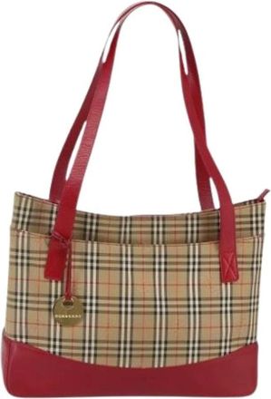 Burberry Pre-owned Shoulder Bags, female, Beige, Size: ONE SIZE Pre-owned Vintage Canvas Tote