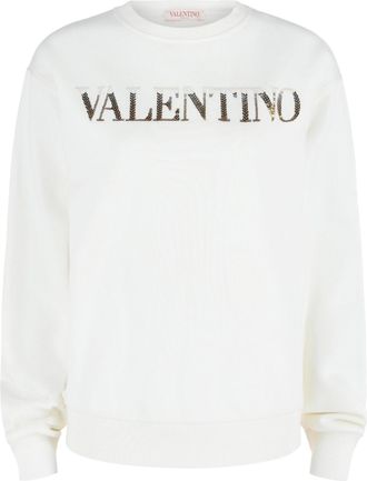 Valentino Sequin Logo Cotton Sweatshirt