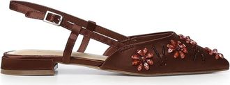 V&deg; 73 Kayla Slingback - Dames - Ballerinas - Bruin - 38 EU - Leer - Schoenen