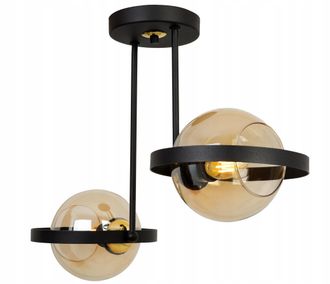 OEM L&aacute;mpara Colgante Moderna De Anillo De Vidrio Color Miel