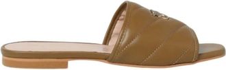 Pinko Pinko, Schoenen, Dames, Groen, 36 EU, Platte Slider