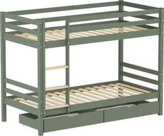Happy Garden Litera Infantil 190x90cm Verde Con Cajones Ambre