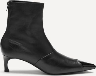 Rotate Womens Pointed Leather Boot In Black