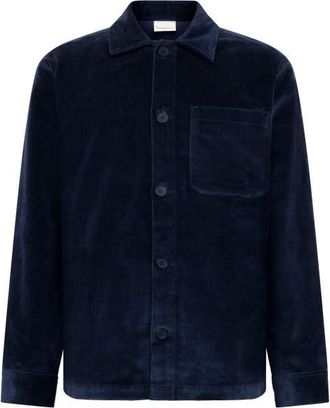 Knowledge Cotton Apparel Stretched 8-Wales Corduroy Hemd für Herren | blau