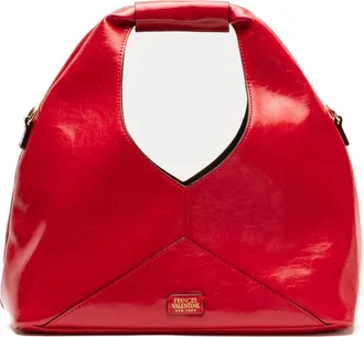 Frances Valentine Crescent Crinkled Leather Tote in Red at Nordstrom