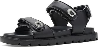 Coach Brynn Leather Sandal Womens Sandals Black 1 : 8.5 M