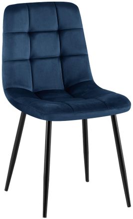 Clp Clp - Silla De Comedor Antibes Tapizada En Terciopelo Azul Oscuro
