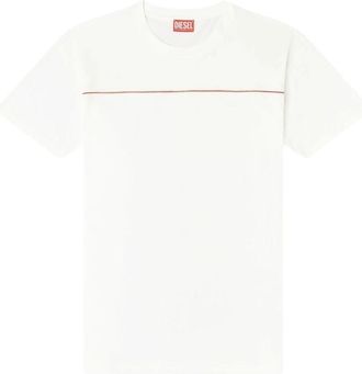 Diesel T-Norm Piping T-Shirt - Heren - T-shirts - Wit - M - Katoen - Tops