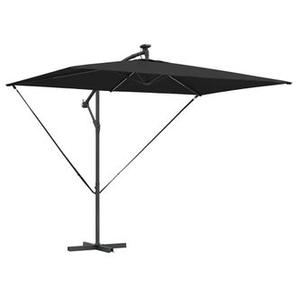 Berkfield Home Cantilever Banana Parasol with Lock Black 294 x 200 x 254 cm