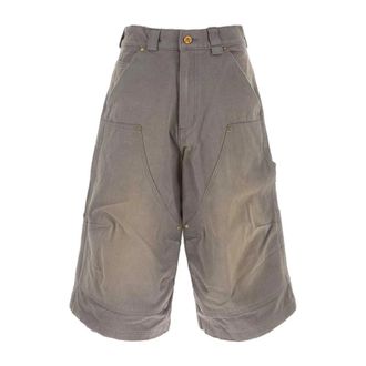 Willy Chavarria Denim Shorts, male, Gray, Size: W30 Stockton Double Knee Shorts