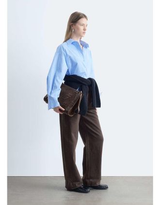 & Other Stories jeans barrel leg marroni cioccolato-Marrone