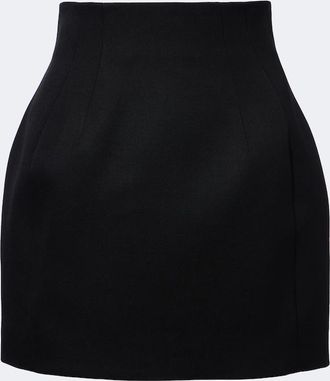MUGLER High-rise wool miniskirt