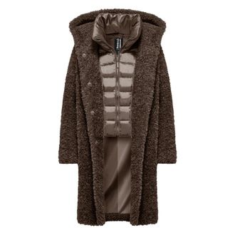 Bomboogie Cappotto Lungo Bi-materiale - - Coats - Donna - Marrone - L