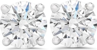 Pompeii3 3ct Round Diamond Studs W/ Screw Back 14K White Gold