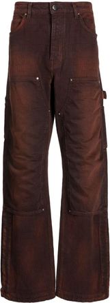 Amiri mid-rise cotton jacquard trousers - men - Cotton - 34 - Brown