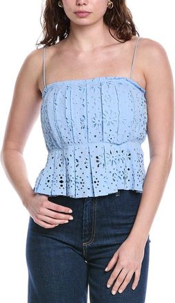 Rebecca Taylor Geo Eyelet Pleated Tank