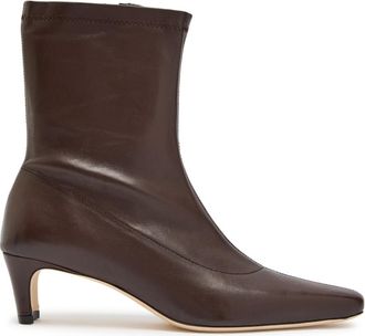 Staud Wally Leather Ankle Boots - Brown - 38 (IT38/ UK5)