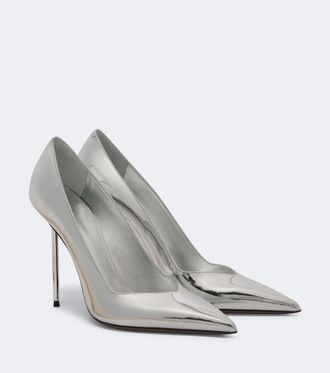 PARIS TEXAS Lidia metallic leather pumps