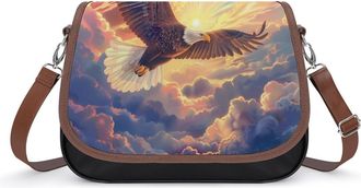 Generic A-mericans Bald Eagle Flying Eagle Crossbody Bags for Women Shoulder Messenger Bag Purse Handbags