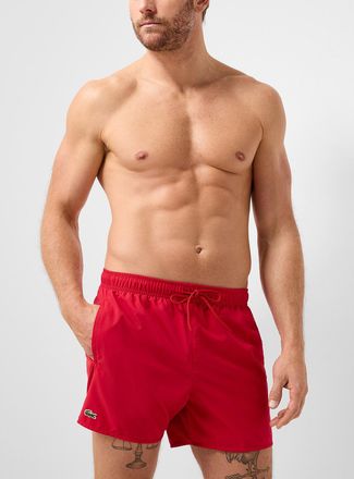 Lacoste Mens Peachskin-feel solid swim trunk