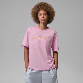 Nike Jordan Womens Jordan Brooklyn Girlfriend T-Shirt in White | IF0839-133