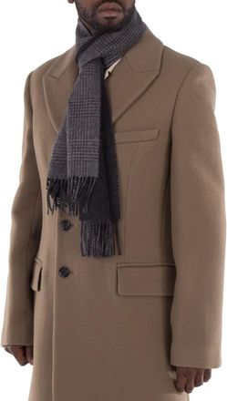 Dunhill Black Houndstooth Wool Scarf