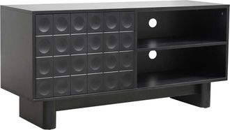 Oviala Mueble de TV rectangular con 1 puerta, L120 cm, negro