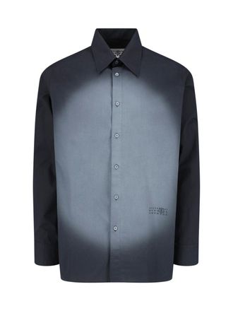 Maison Margiela Black Spray Print Cotton Logo Shirt
