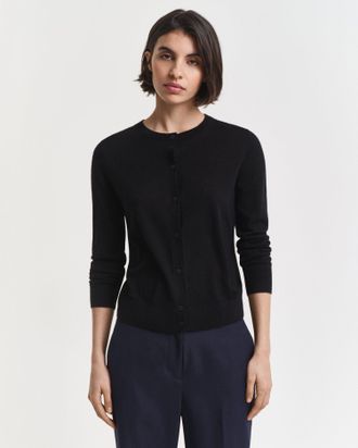 GANT Women Extra Fine Merino Wool Cardigan (XXXL) BLACK
