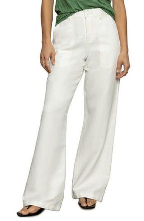 Sanctuary Wide Leg Linen Blend Pants in Bleached White at Nordstrom Rack, Size 24