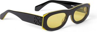 Off-white Accessoires, unisex, Zwart, ONE Size, Zwart/Lichtgele Kat Zonnebril Orlando