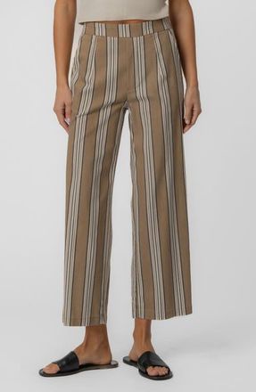 Kut from the Kloth Topaz High Waist Wide Leg Jeans in Tan/navy at Nordstrom, Size 12